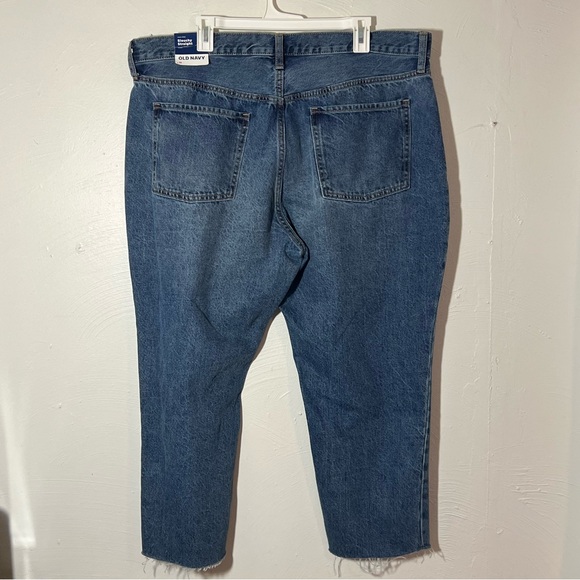 NWT Old Navy High Rise Slouchy Straight Crop Jeans Secret Slim Sz 18 Button Fly - Picture 5 of 6
